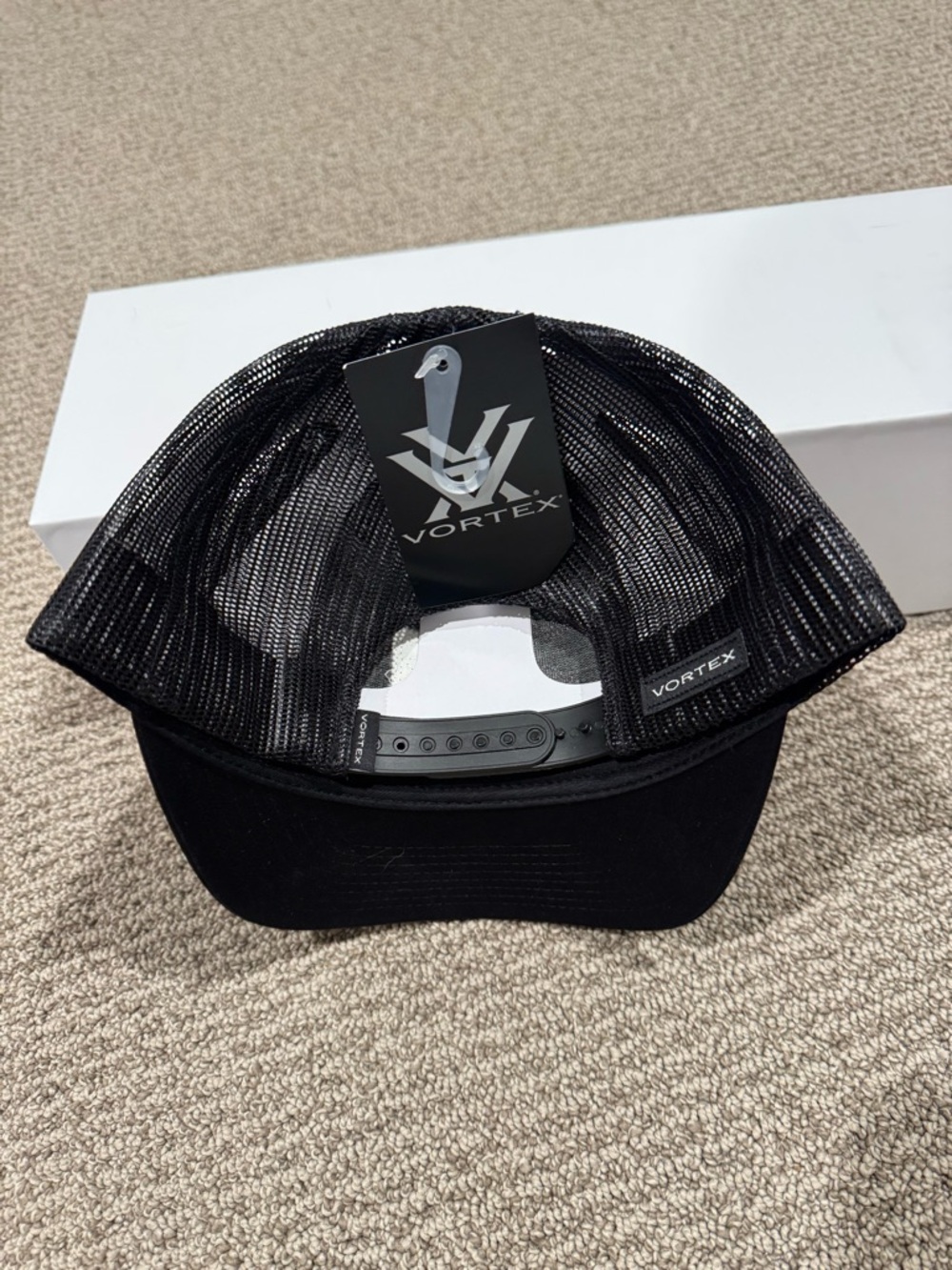 Vortex Black Leather Patch Trucker Hat - Picture 2 of 4